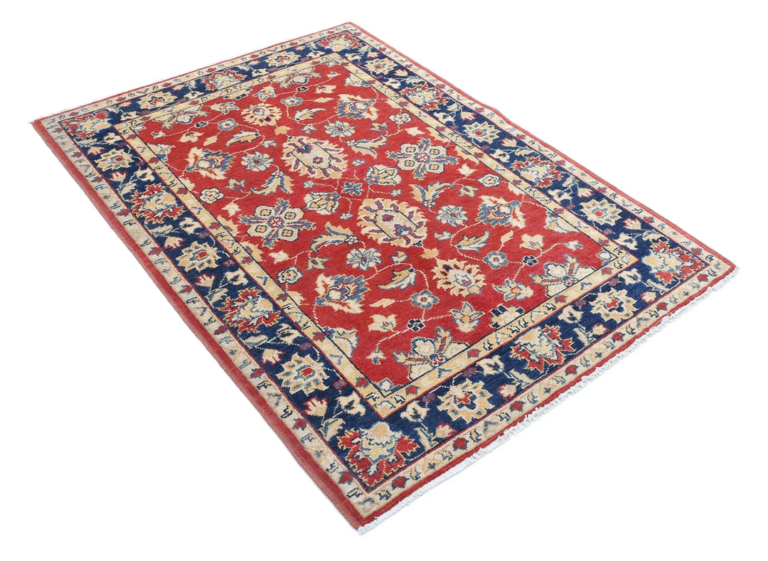 Afghan Ziegler Rug 4' 1" x 5' 8" Hand-Knotted | No. AT39166