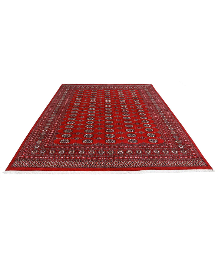 Red Pakistani Bokhara Rug 8' 2" x 10' 0" Hand-Knotted | No. AT39208