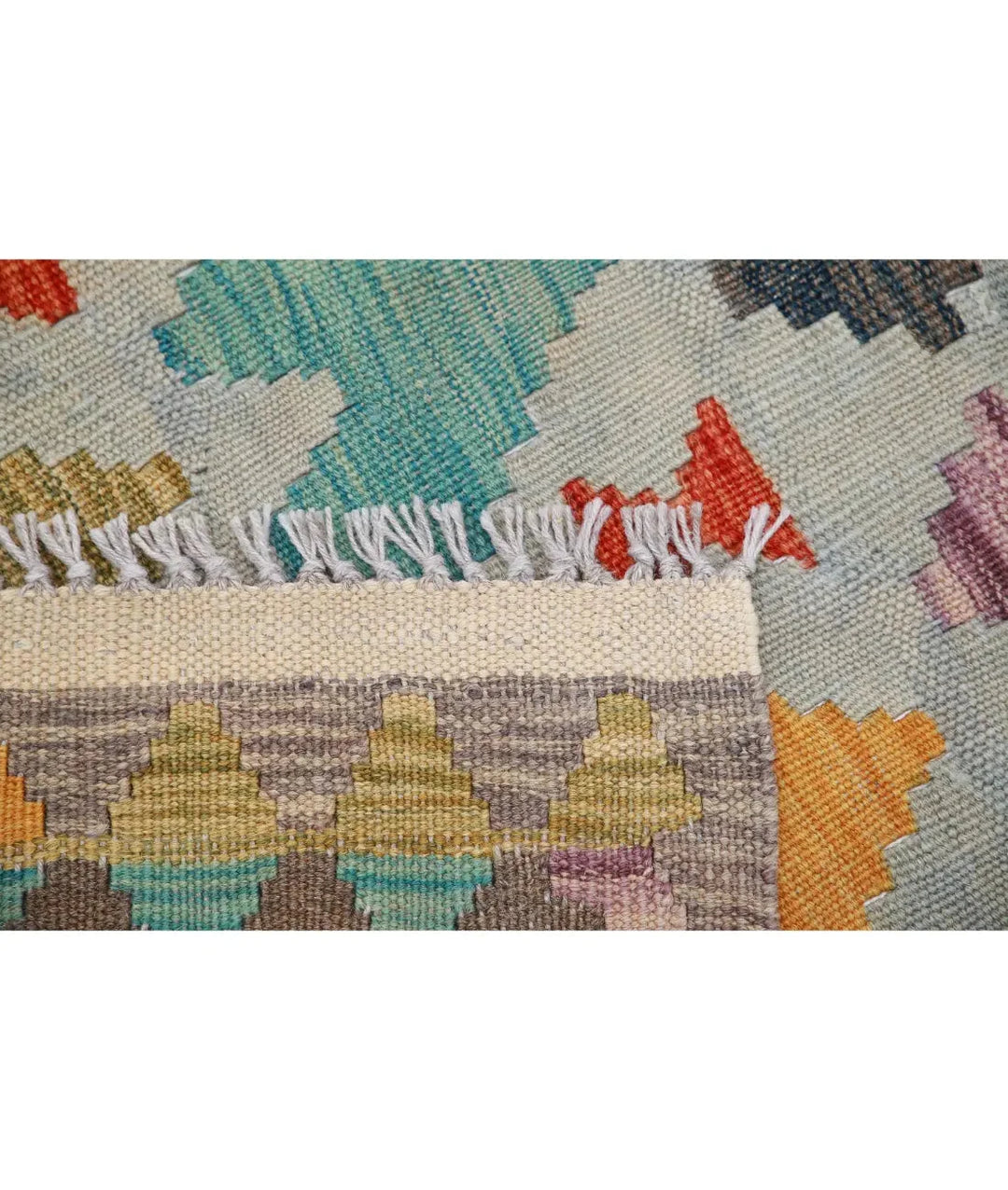 Afghan Maimana Kilim Rug 4' 8" x 6' 7" Hand-Woven | No. AT39257
