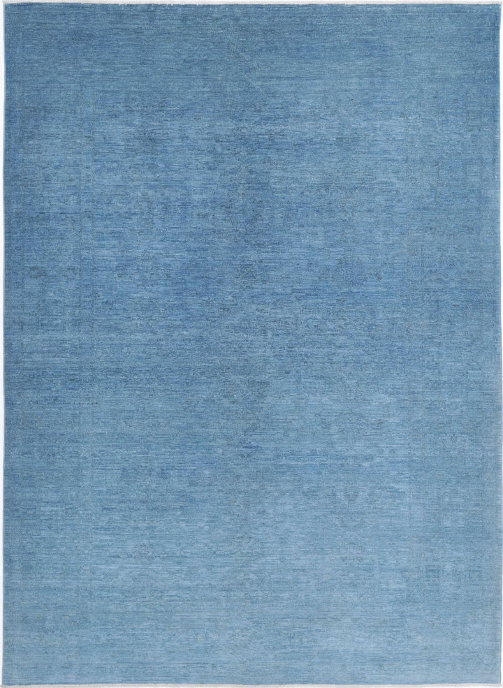 Blue Afghan Overdye Rug 6' 0" x 8' 5" Hand-Knotted | No. AT39314