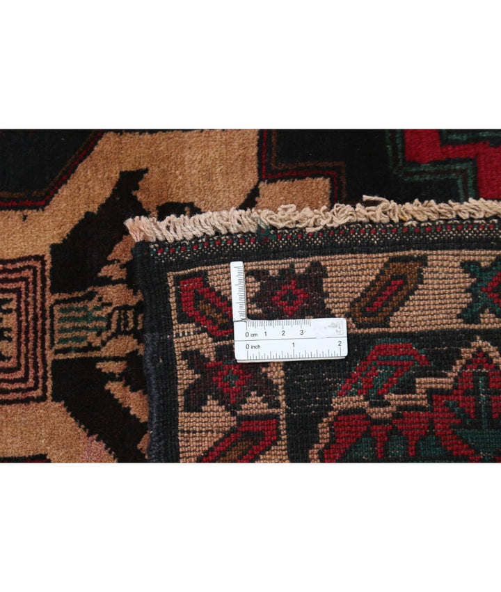 Red Afghan Tribal Rug 2' 11" x 4' 6" Hand-Knotted | No. AT39319