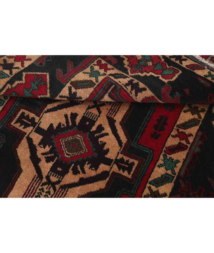 Red Afghan Tribal Rug 2' 11" x 4' 6" Hand-Knotted | No. AT39319