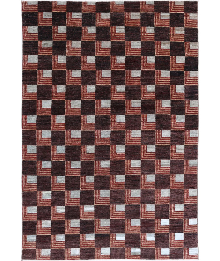 Afghan Oriental Rug 5'8" x 8'5" Hand-Knotted | No. AT39446