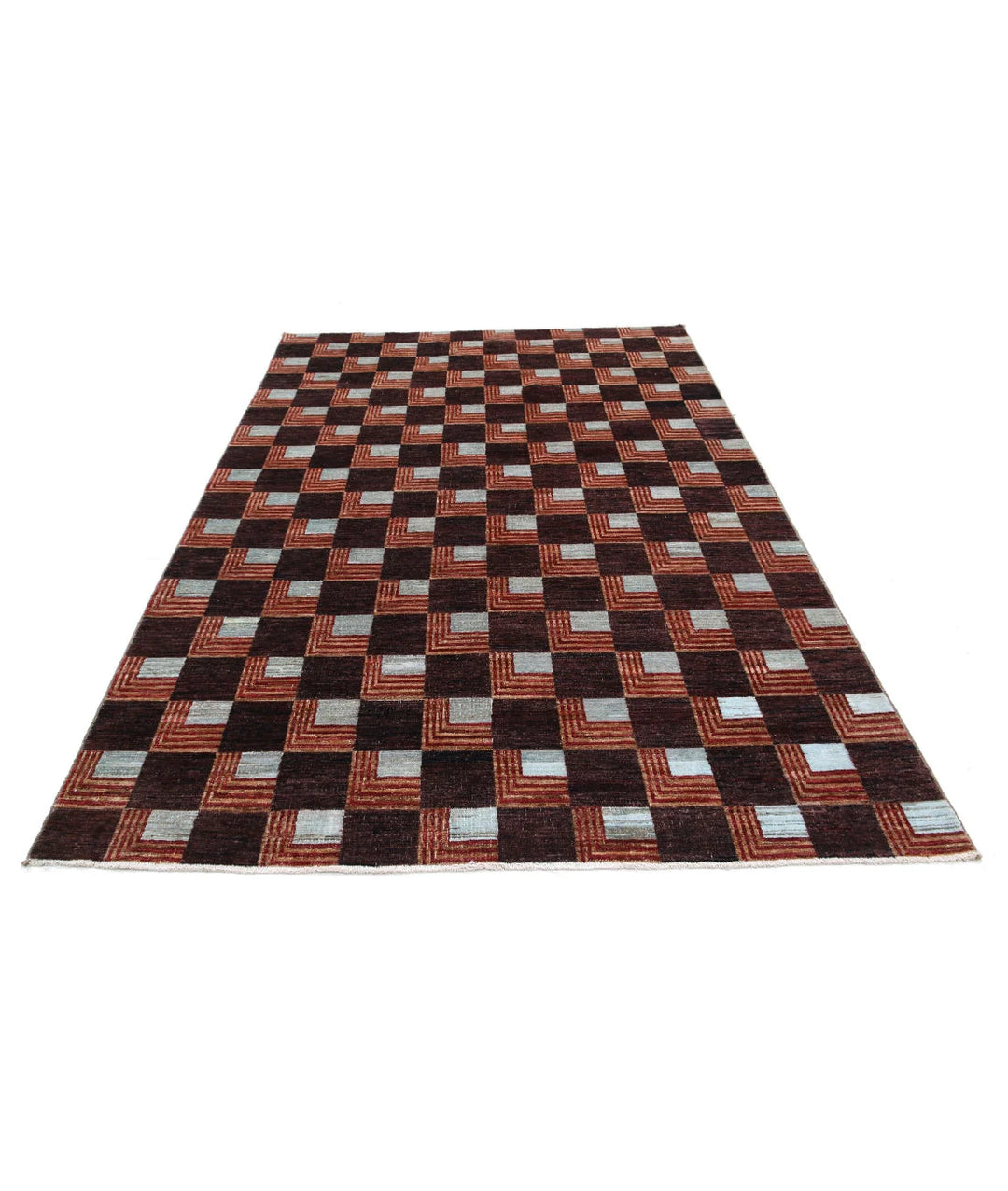 Afghan Oriental Rug 5'8" x 8'5" Hand-Knotted | No. AT39446