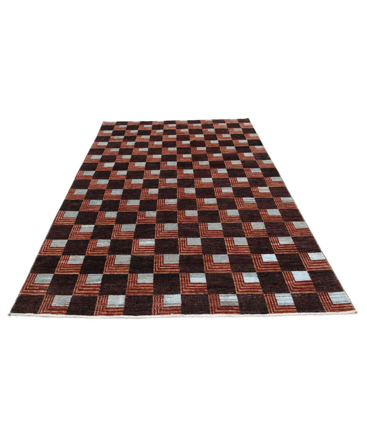 Afghan Oriental Rug 5'8" x 8'5" Hand-Knotted | No. AT39446