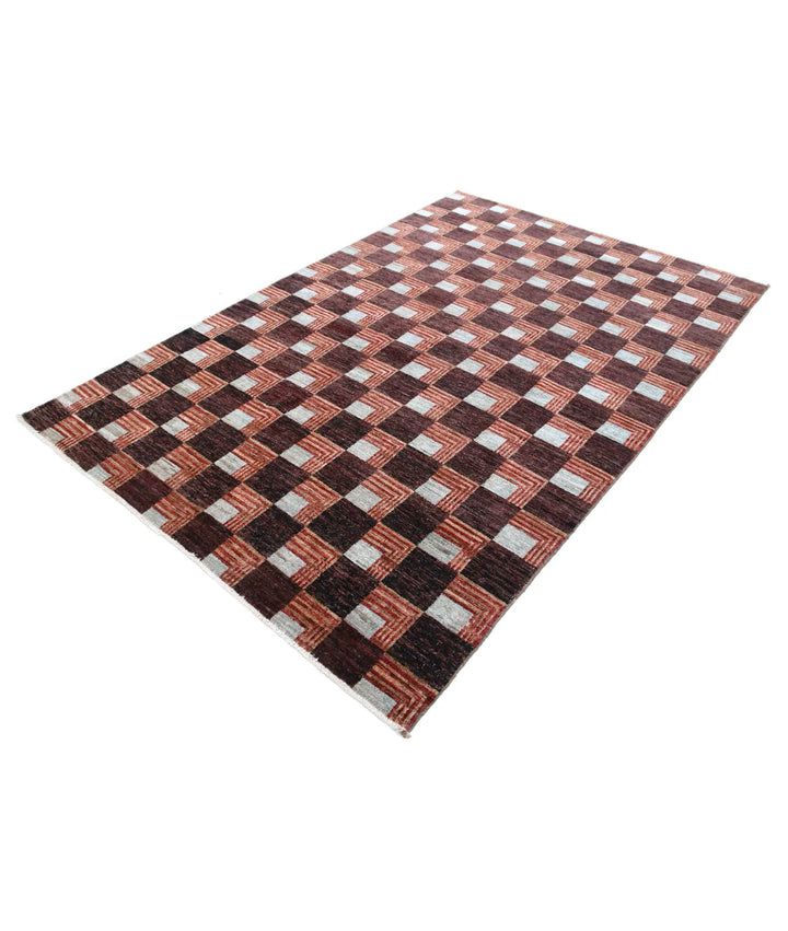 Afghan Oriental Rug 5'8" x 8'5" Hand-Knotted | No. AT39446