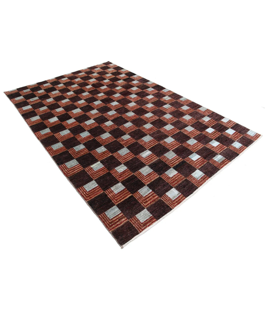 Afghan Oriental Rug 5'8" x 8'5" Hand-Knotted | No. AT39446
