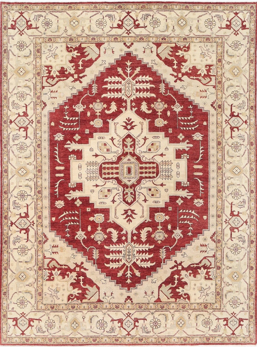 Rust Indian Oriental Rug 9' 0" x 12' 1" Hand-Knotted