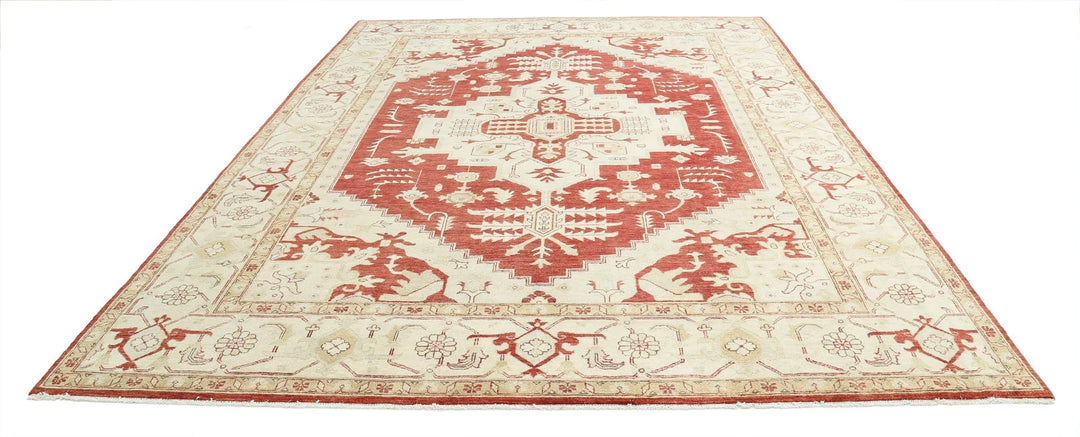 Rust Indian Oriental Rug 9' 0" x 12' 1" Hand-Knotted | No. AT39452