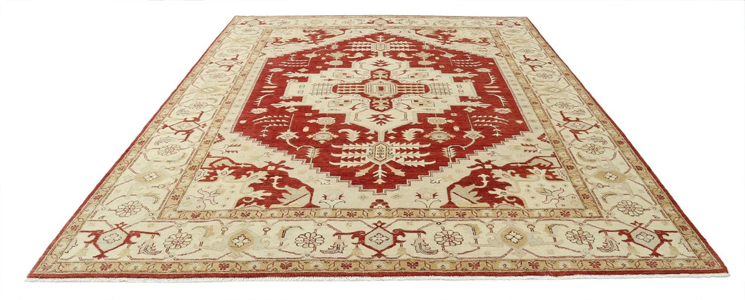 Rust Indian Oriental Rug 9' 0" x 12' 1" Hand-Knotted | No. AT39452