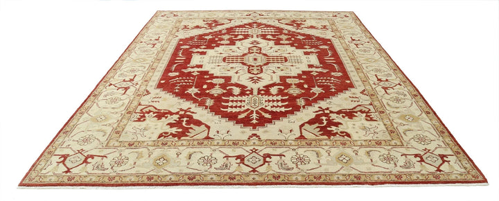 Rust Indian Oriental Rug 9' 0" x 12' 1" Hand-Knotted | No. AT39452