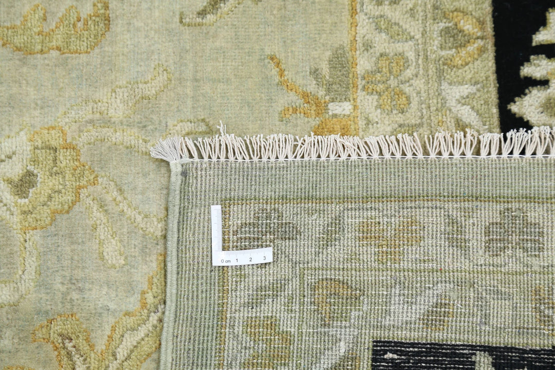 Green Indian Ziegler Rug 9' 10" x 13' 7" Hand-Knotted | No. AT39477