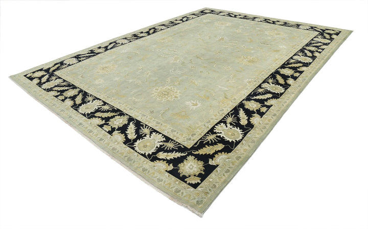 Green Indian Ziegler Rug 9' 10" x 13' 7" Hand-Knotted | No. AT39477