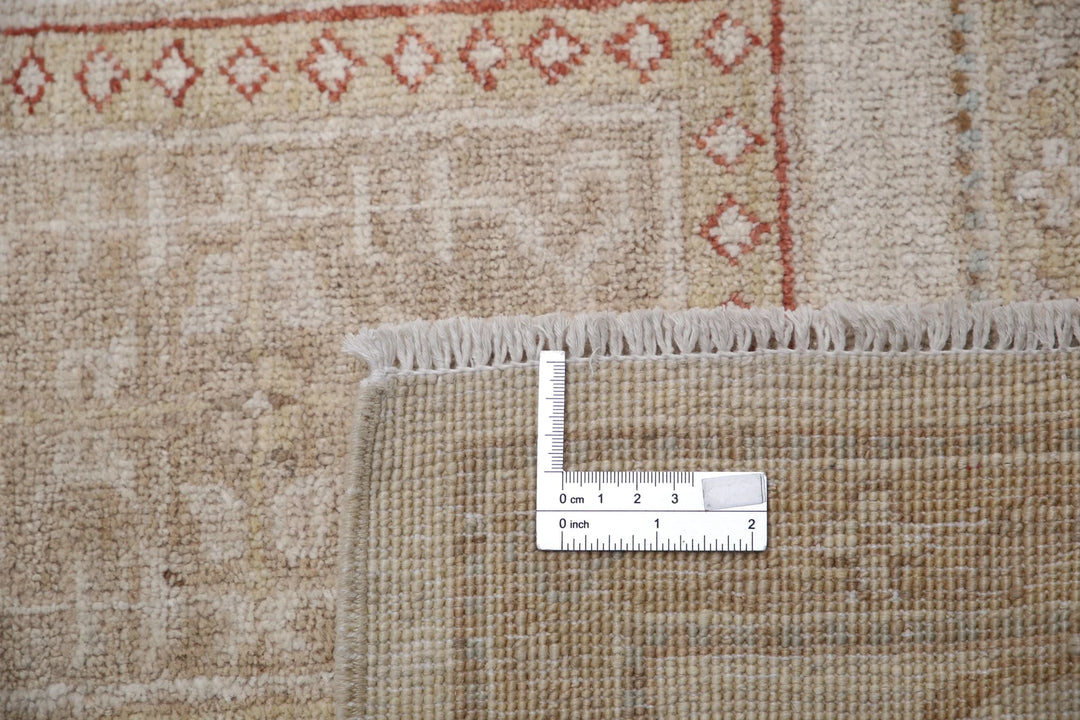 Ivory Afghan Serenity Rug 4' 10" x 6' 5" Hand-Knotted | No. AT39568