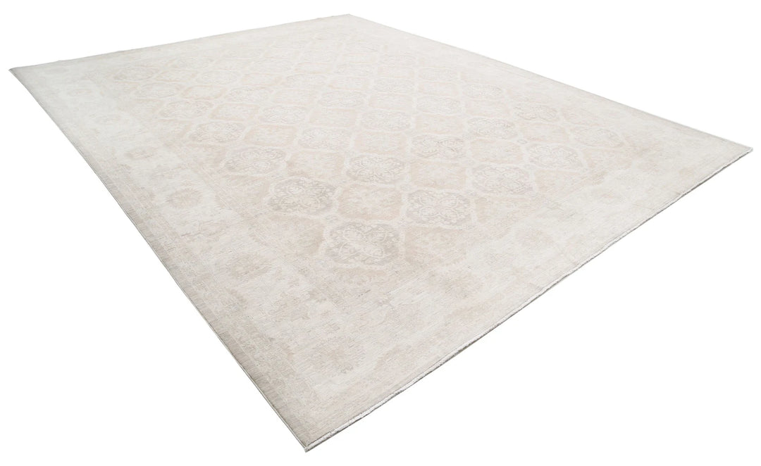 Ivory Afghan Serenity Rug 11' 9" x 14' 8" Hand-Knotted | No. AT39575