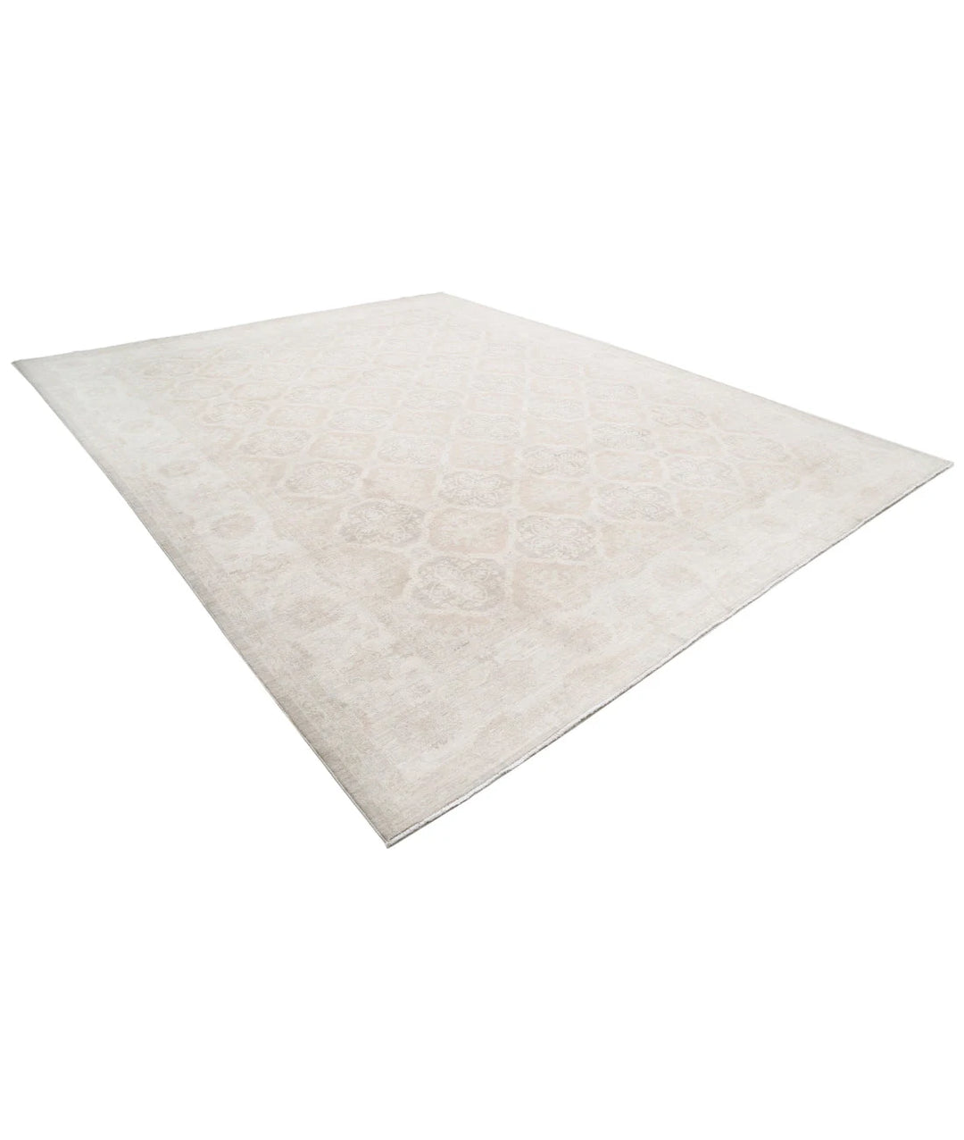 Ivory Afghan Serenity Rug 11' 9" x 14' 8" Hand-Knotted | No. AT39575