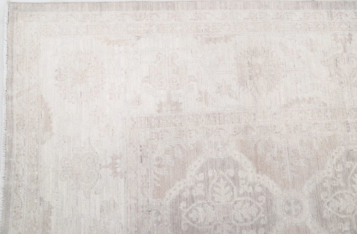 Ivory Afghan Serenity Rug 11' 9" x 14' 8" Hand-Knotted | No. AT39575