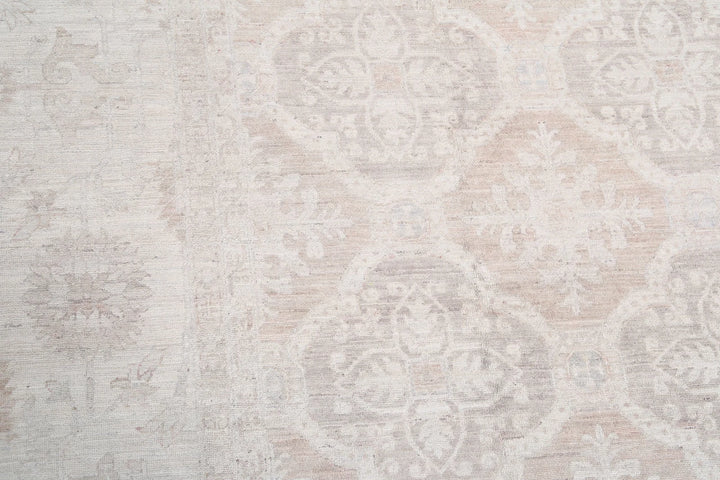 Ivory Afghan Serenity Rug 11' 9" x 14' 8" Hand-Knotted | No. AT39575