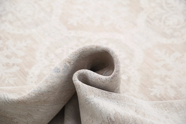 Ivory Afghan Serenity Rug 11' 9" x 14' 8" Hand-Knotted | No. AT39575