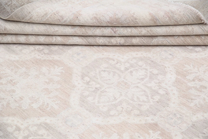 Ivory Afghan Serenity Rug 11' 9" x 14' 8" Hand-Knotted | No. AT39575