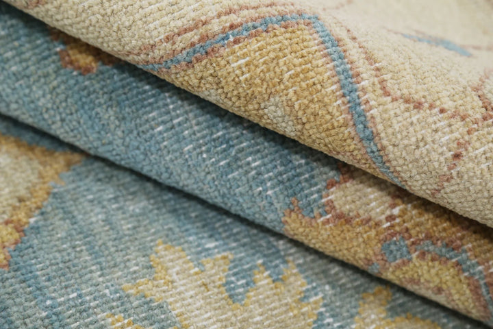Blue Afghan Ziegler Rug 7' 9" x 9' 11" Hand-Knotted | No. AT39621