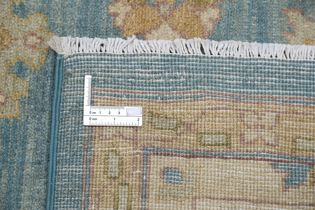 Blue Afghan Ziegler Rug 7' 9" x 9' 11" Hand-Knotted | No. AT39621
