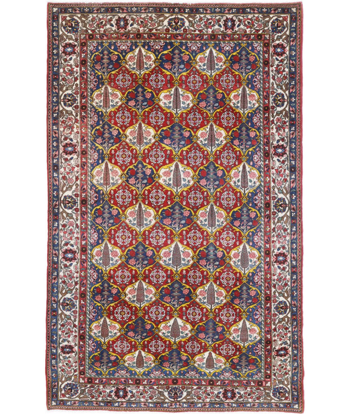 Red Bakhtiari Oriental Rug 5' 1" x 8' 3" Hand-Knotted | No. AT39631