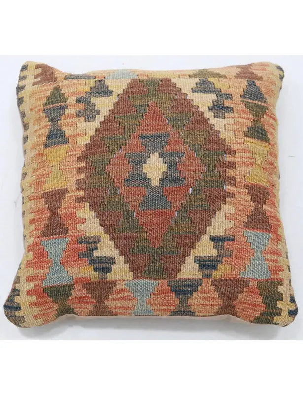 Afghan Tribal Pillow 1' 5" x 1' 5" Hand-Woven | No. AT39643