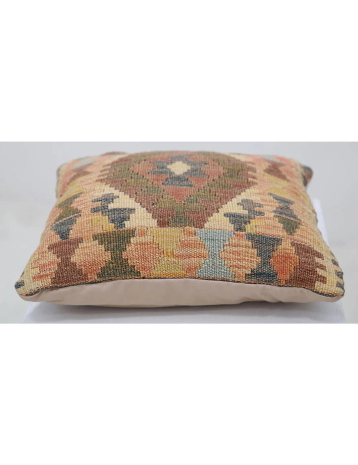 Afghan Tribal Pillow 1' 5" x 1' 5" Hand-Woven | No. AT39643