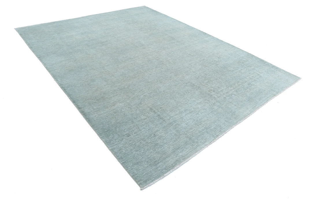 Green Afghan Overdye Rug 7' 11" x 10' 1" Hand-Knotted | No. AT39675