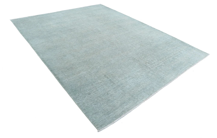 Green Afghan Overdye Rug 7' 11" x 10' 1" Hand-Knotted | No. AT39675