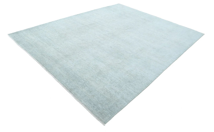 Green Afghan Overdye Rug 7' 11" x 10' 1" Hand-Knotted | No. AT39675
