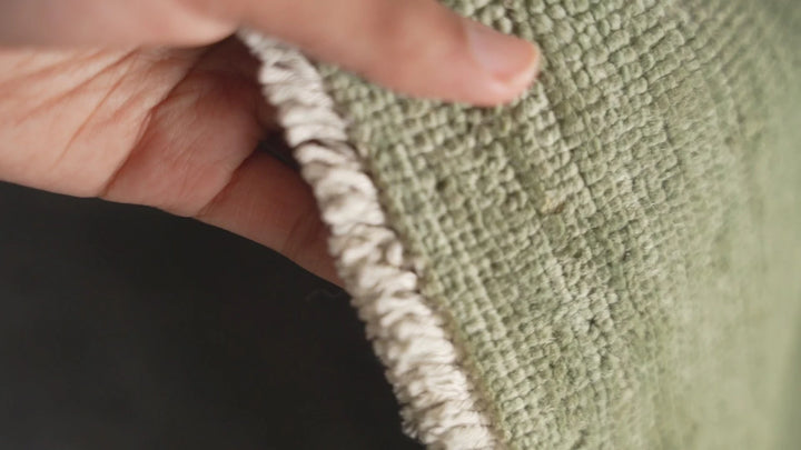 Green Afghan Overdye Rug 7' 11" x 10' 1" Hand-Knotted | No. AT39675