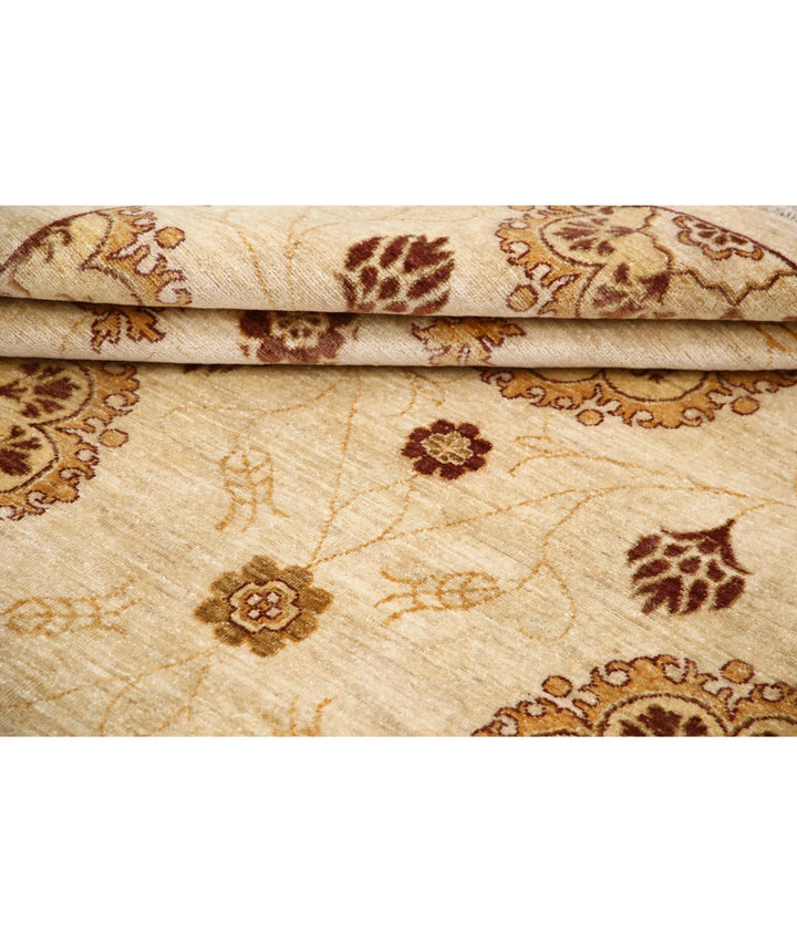 Beige Afghan Oriental Rug 6' 2" x 8' 2" Hand-Knotted | No. AT39734