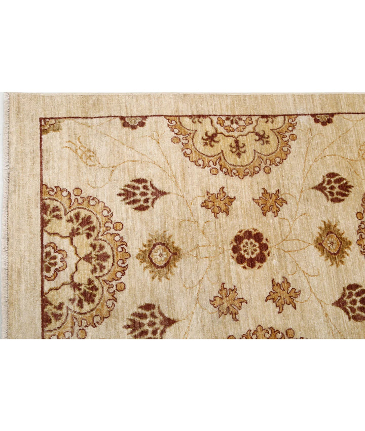 Beige Afghan Oriental Rug 6' 2" x 8' 2" Hand-Knotted | No. AT39734