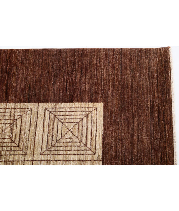 Beige Afghan Modcar Rug 8' 0" x 10' 2" Hand-Knotted | No. AT39792