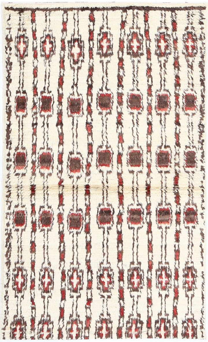 Afghan Tribal Rug 3' 0" x 4' 2" Hand-Knotted | No. AT39804