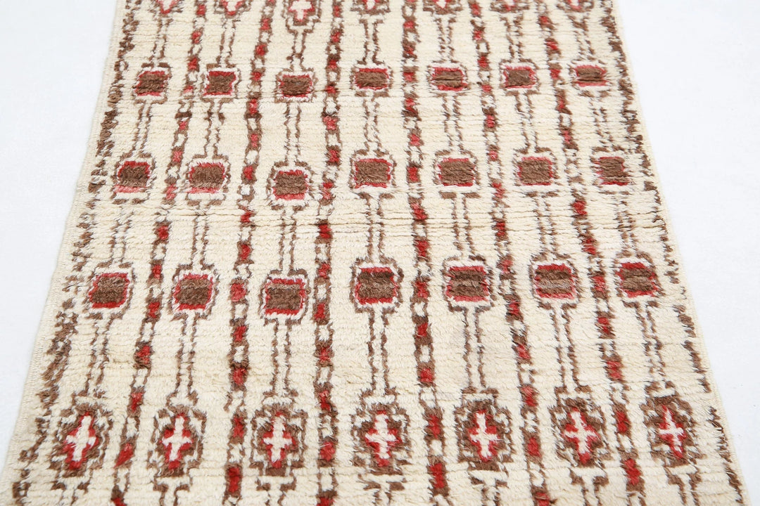 Afghan Tribal Rug 3' 0" x 4' 2" Hand-Knotted | No. AT39804