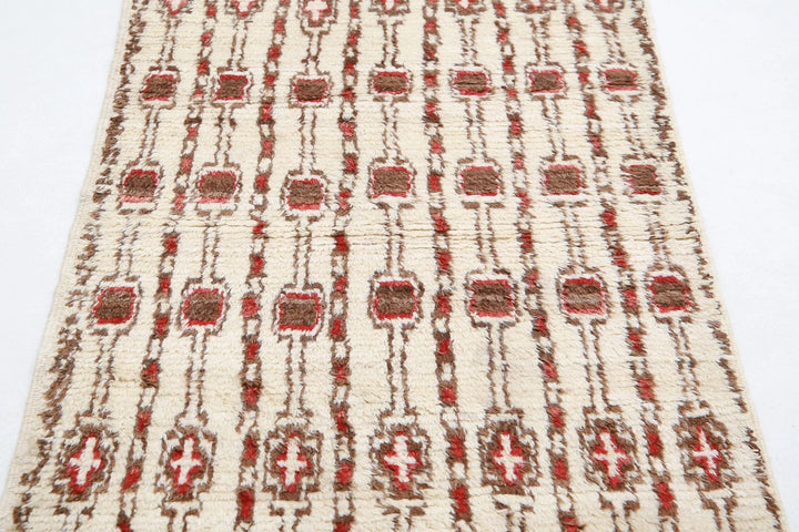 Afghan Tribal Rug 3' 0" x 4' 2" Hand-Knotted | No. AT39804