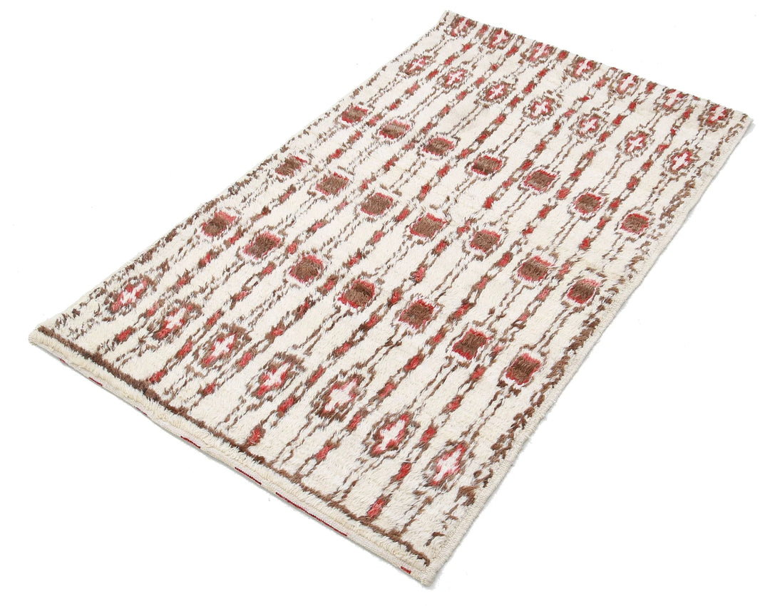 Afghan Tribal Rug 3' 0" x 4' 2" Hand-Knotted | No. AT39804