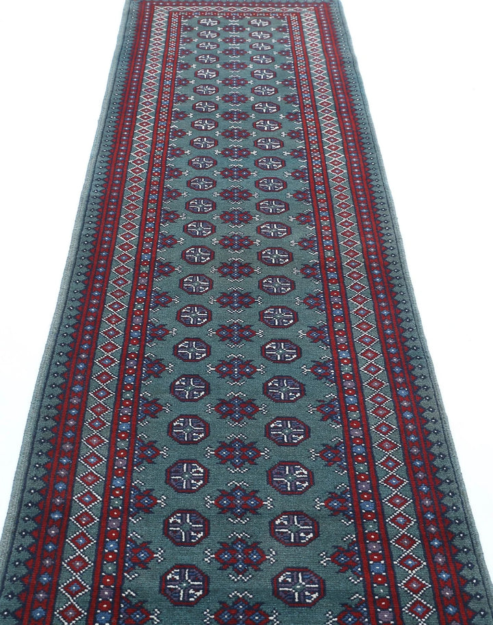 Afghan Akcha Revival Rug 2' 7" x 12' 7" Hand-Knotted | No. AT39839
