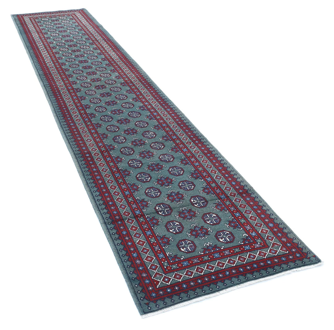 Afghan Akcha Revival Rug 2' 7" x 12' 7" Hand-Knotted | No. AT39839