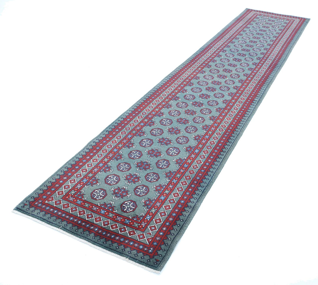 Afghan Akcha Revival Rug 2' 7" x 12' 7" Hand-Knotted | No. AT39839