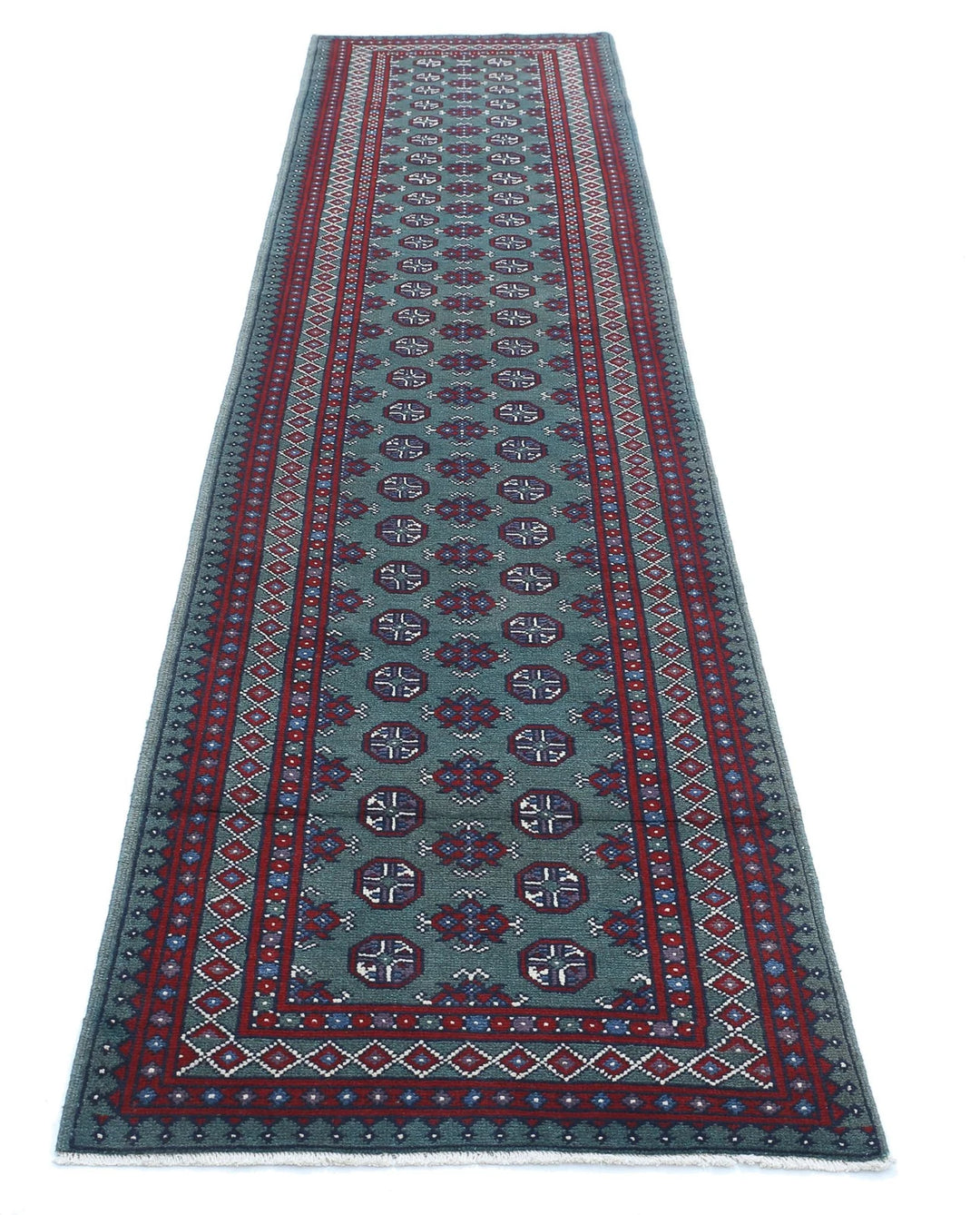 Afghan Akcha Revival Rug 2' 7" x 12' 7" Hand-Knotted | No. AT39839