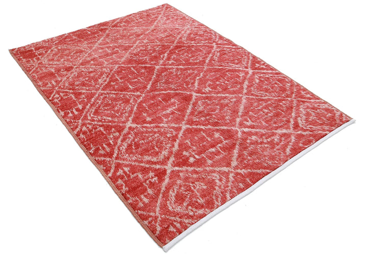 Afghan Tribal Rug 4' 4" x 5' 9" Hand-Knotted | No. AT39905