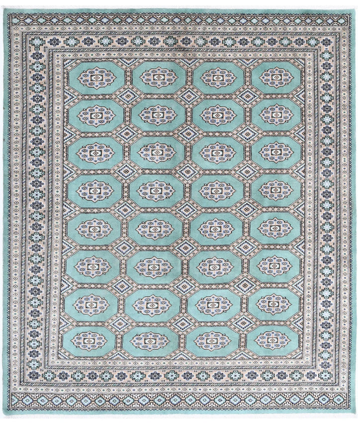 Pakistani Jaldar Rug 6' 10" x 7' 9" Hand-Knotted | No. AT39926