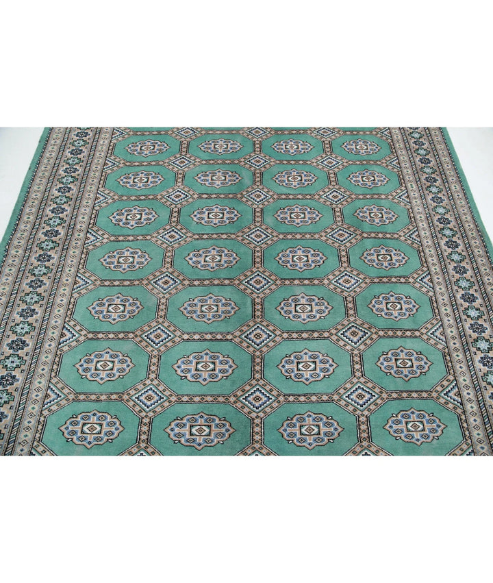Pakistani Jaldar Rug 6' 10" x 7' 9" Hand-Knotted | No. AT39926
