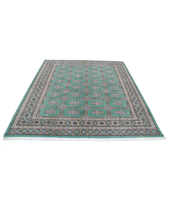 Pakistani Jaldar Rug 6' 10" x 7' 9" Hand-Knotted | No. AT39926