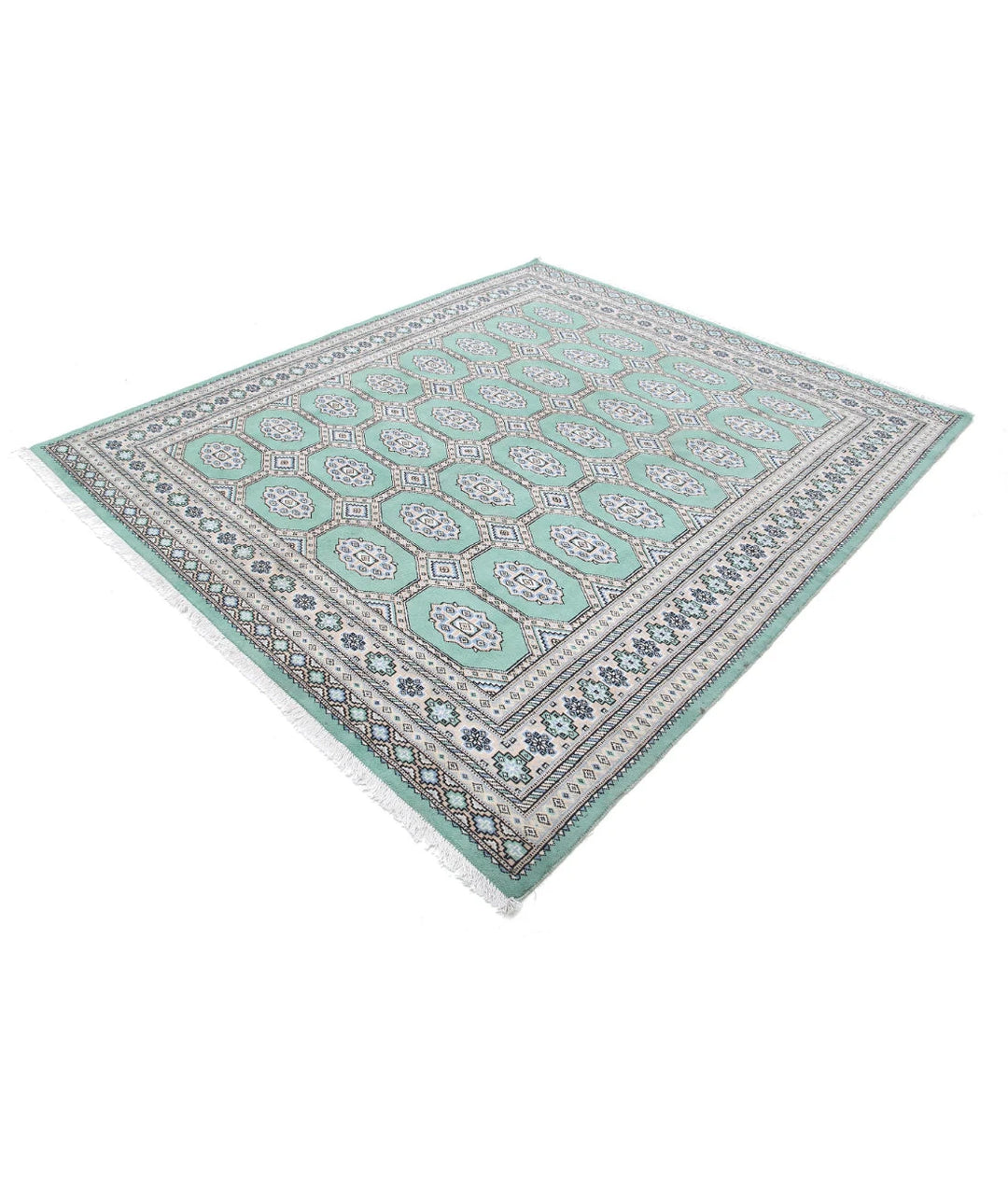 Pakistani Jaldar Rug 6' 10" x 7' 9" Hand-Knotted | No. AT39926