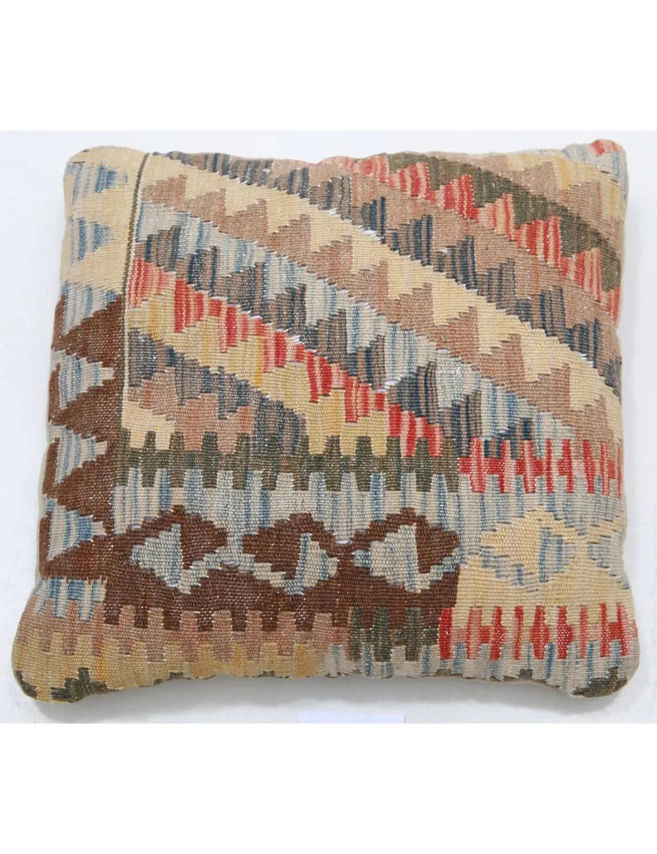 Afghan Tribal Pillow 1' 5" x 1' 5" Hand-Woven | No. AT39965